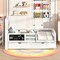 Costway Twin/Full Size Bed Frame with 2 Drawers Bookcase & Blackboard Full-length Guardrails
